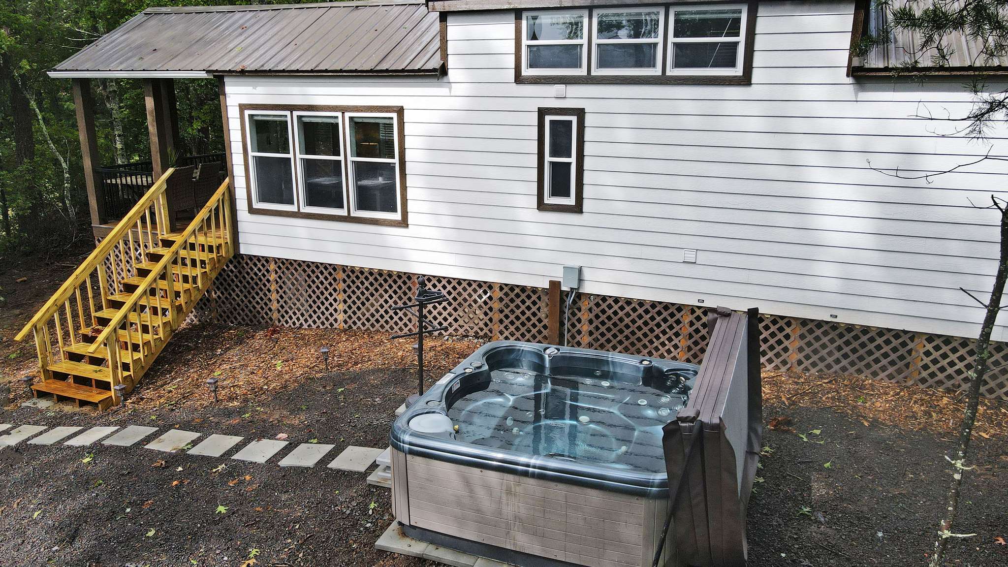 cabin with hot tub