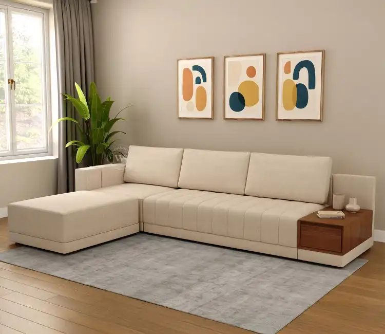 l shape sofa design from wooden street