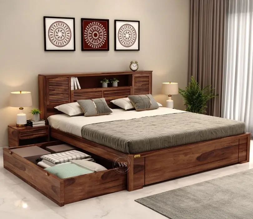 buy bed design online from wooden street