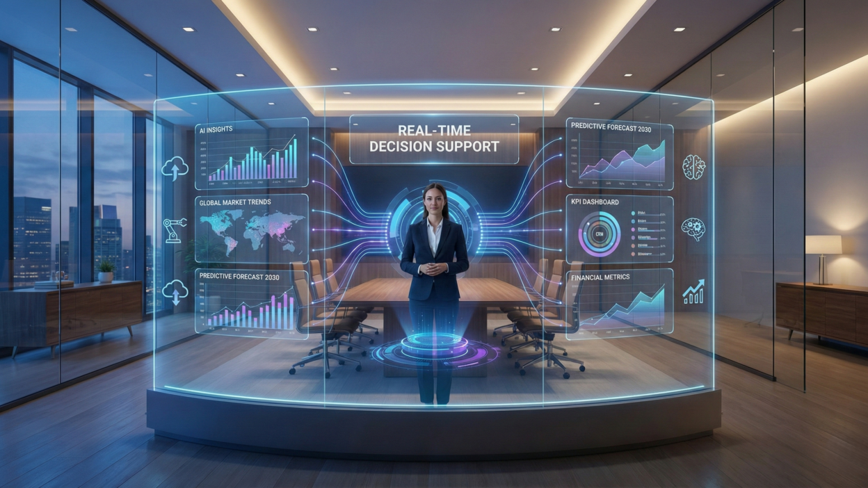 Image shows the hoe business leaders can take decision using Digital Transformation Consulting services.