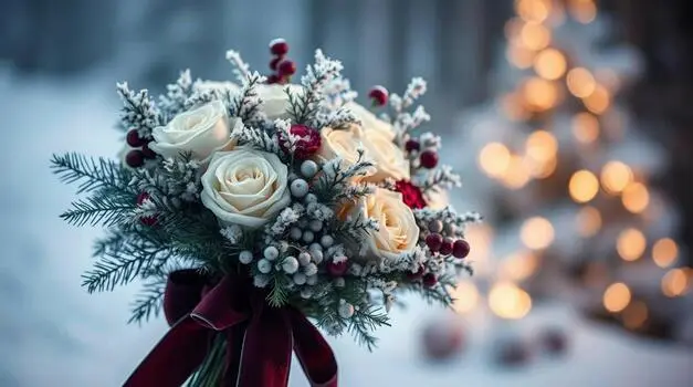 Christmas flower bouquet